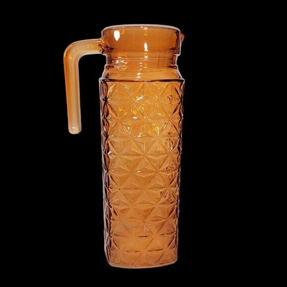 Amber Diamond Cut Juice Pitcher - Picture 10 of 10
